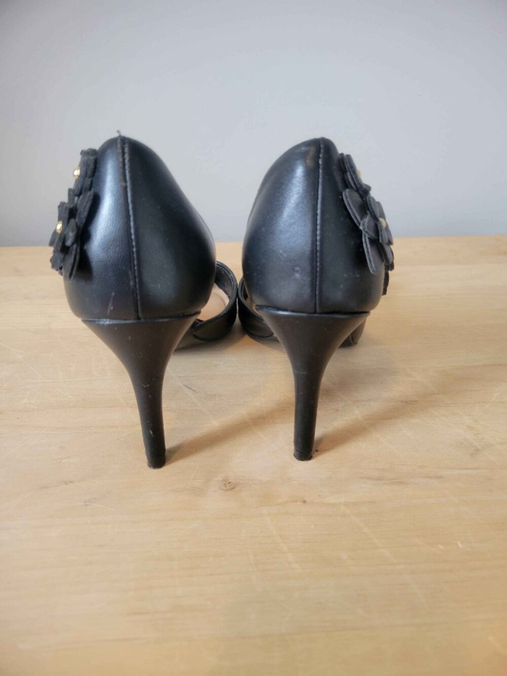 KELLY & KATIE floral black heels size 8 - Picture 6 of 6